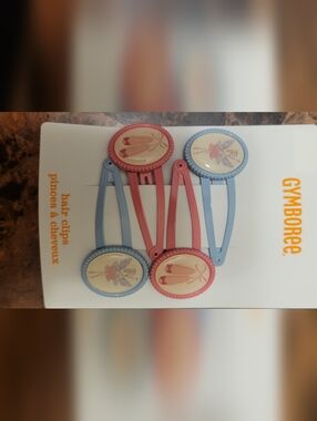 Gymboree Pink & Light Blue Ballet Slipper Snap Clips Nwt